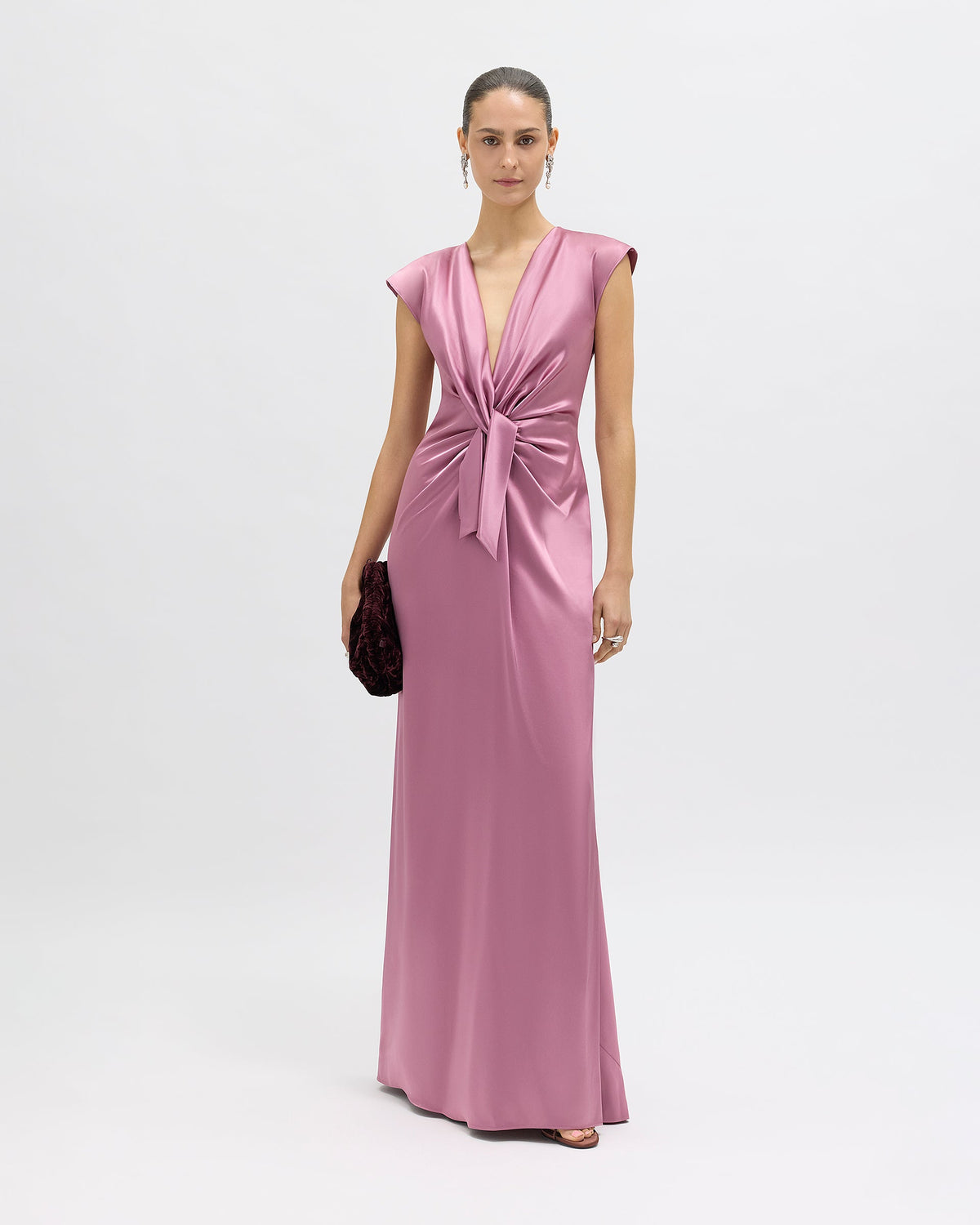 Flutter Sleeve Ava Gown in Rosewater