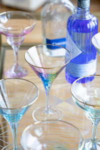 Rainbow Martini Glasses, Set of 4