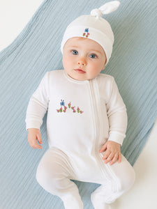 Baby Footie in Combed Cotton Embroidered