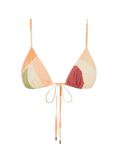 Ruched String Triangle Bikini Top