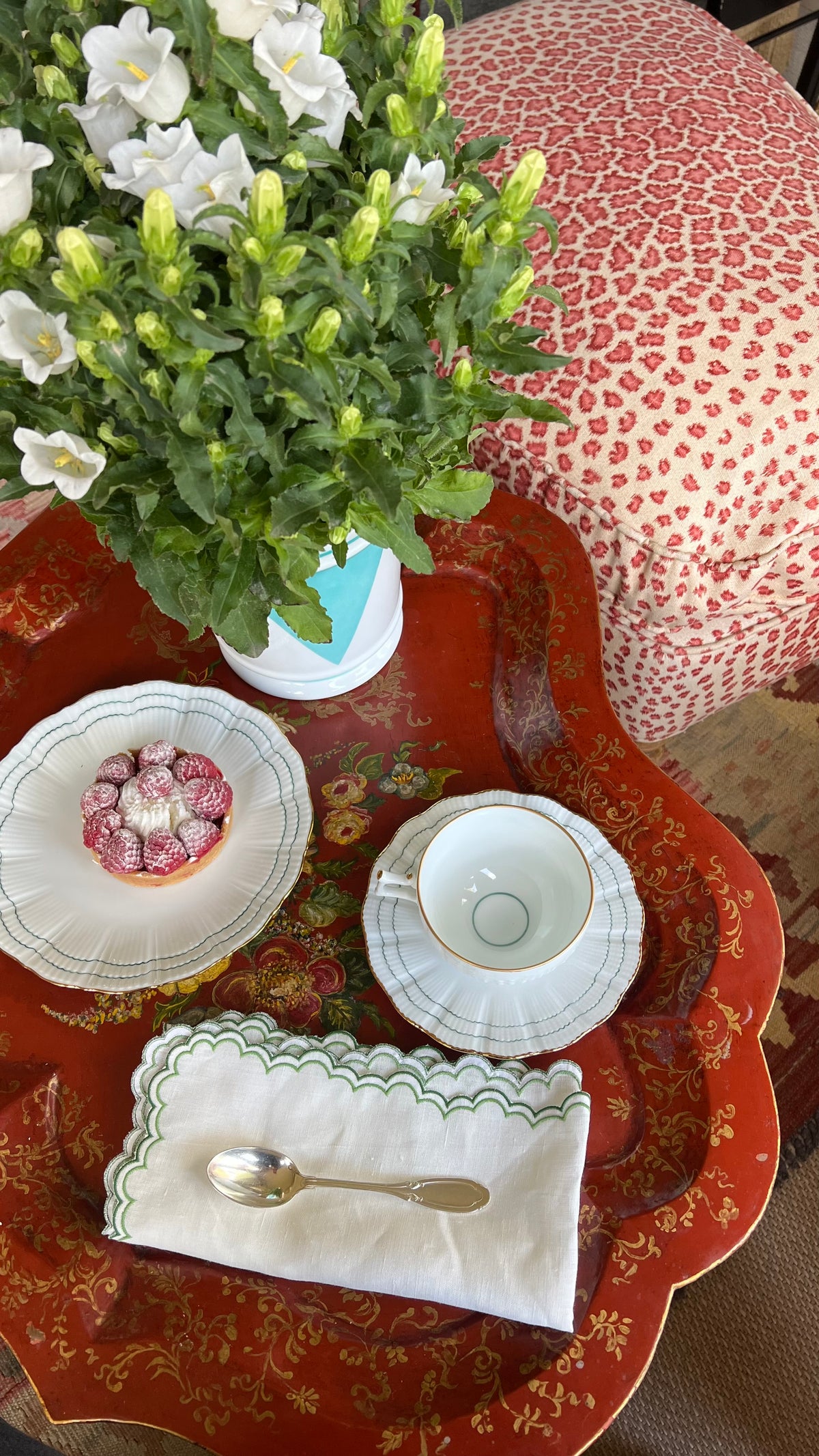 Coral Tea Cup With Plate