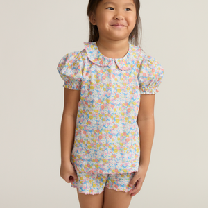 Girls’ Jasmine Blossom Puff Sleeve Top and Short Set