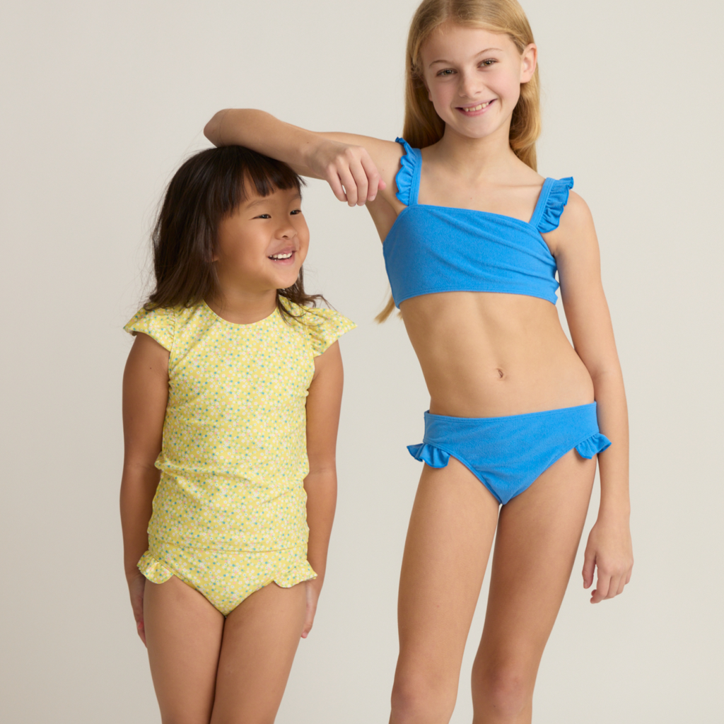 Girl’s Petite Fleur Cap Sleeve Rashguard Set