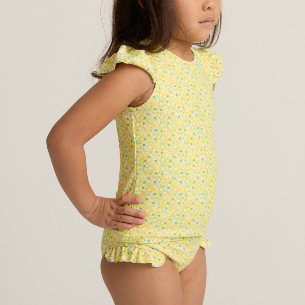 Girl’s Petite Fleur Cap Sleeve Rashguard Set
