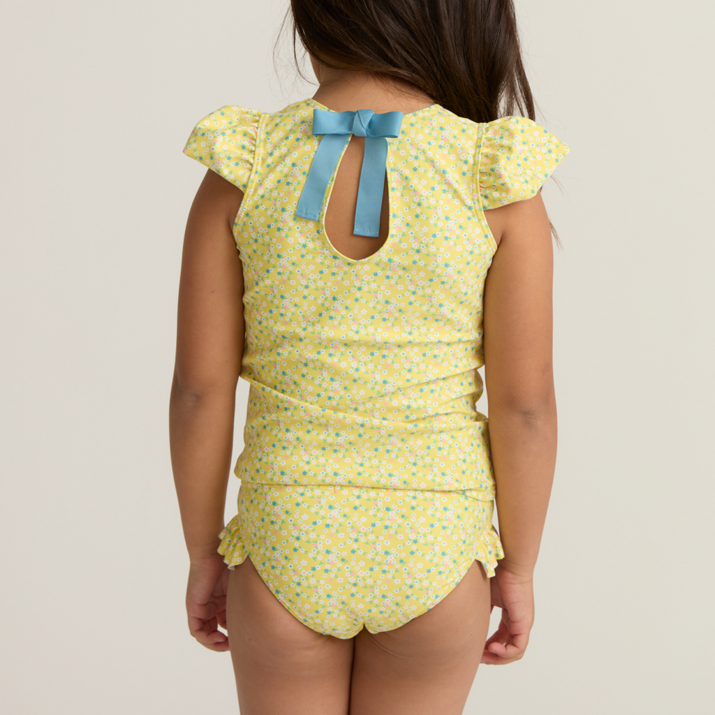 Girl’s Petite Fleur Cap Sleeve Rashguard Set