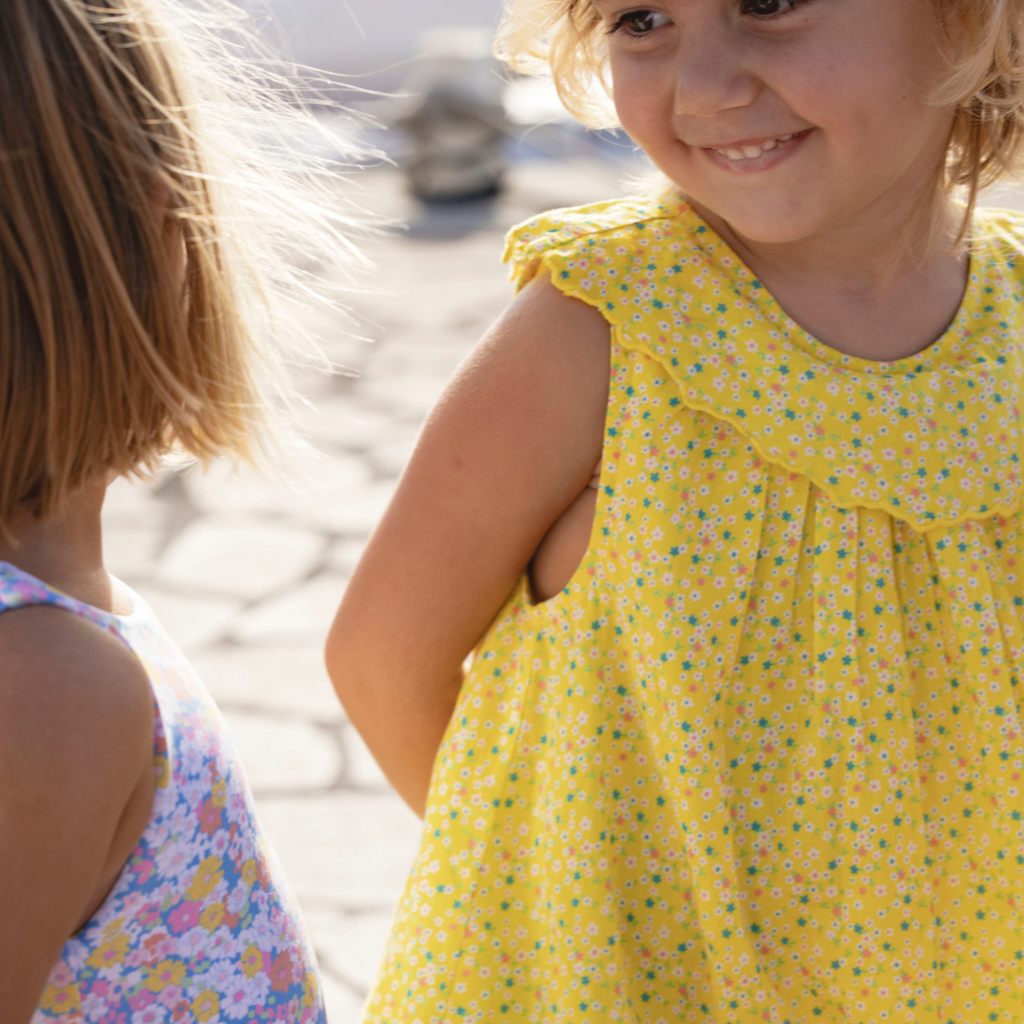 Girls’ Petite Fleur Ruffle Collar Dress