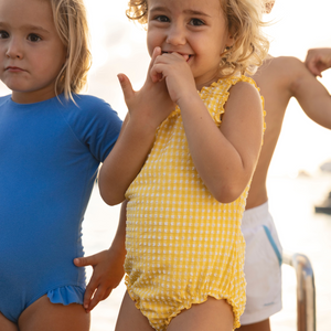 Girl’s Soleil Gingham Scoop Neck One Piece