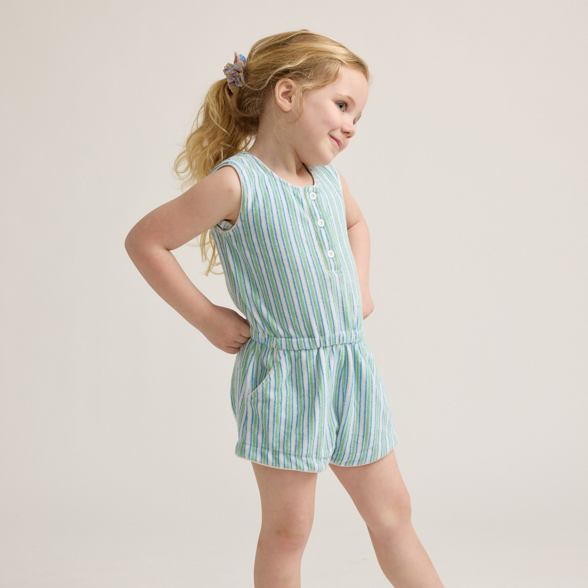 Girls’ Tamarin Stripe French Terry Romper