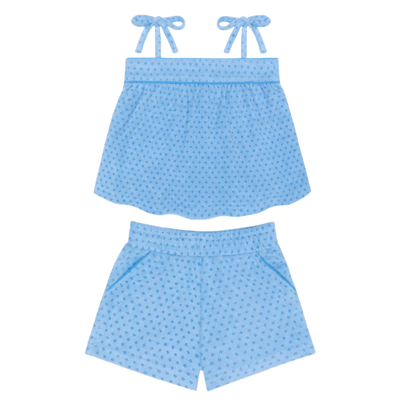 Girls’ Le Marin Dot French Terry Tie Top and Short Set