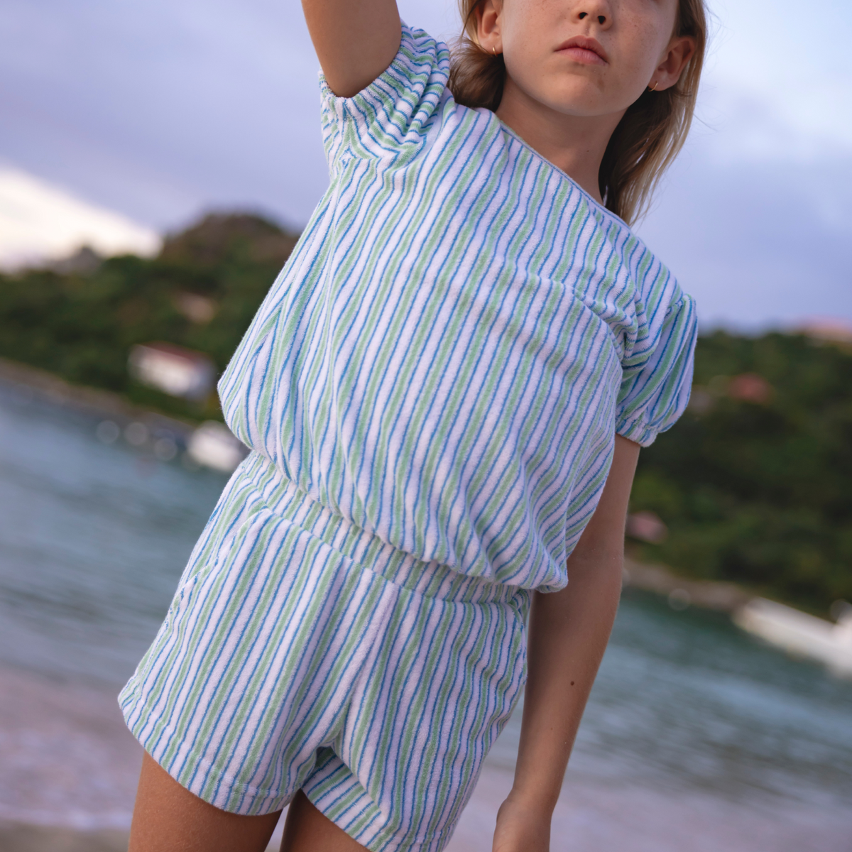 Girls’ Tamarin Stripe French Terry Top and Short Set