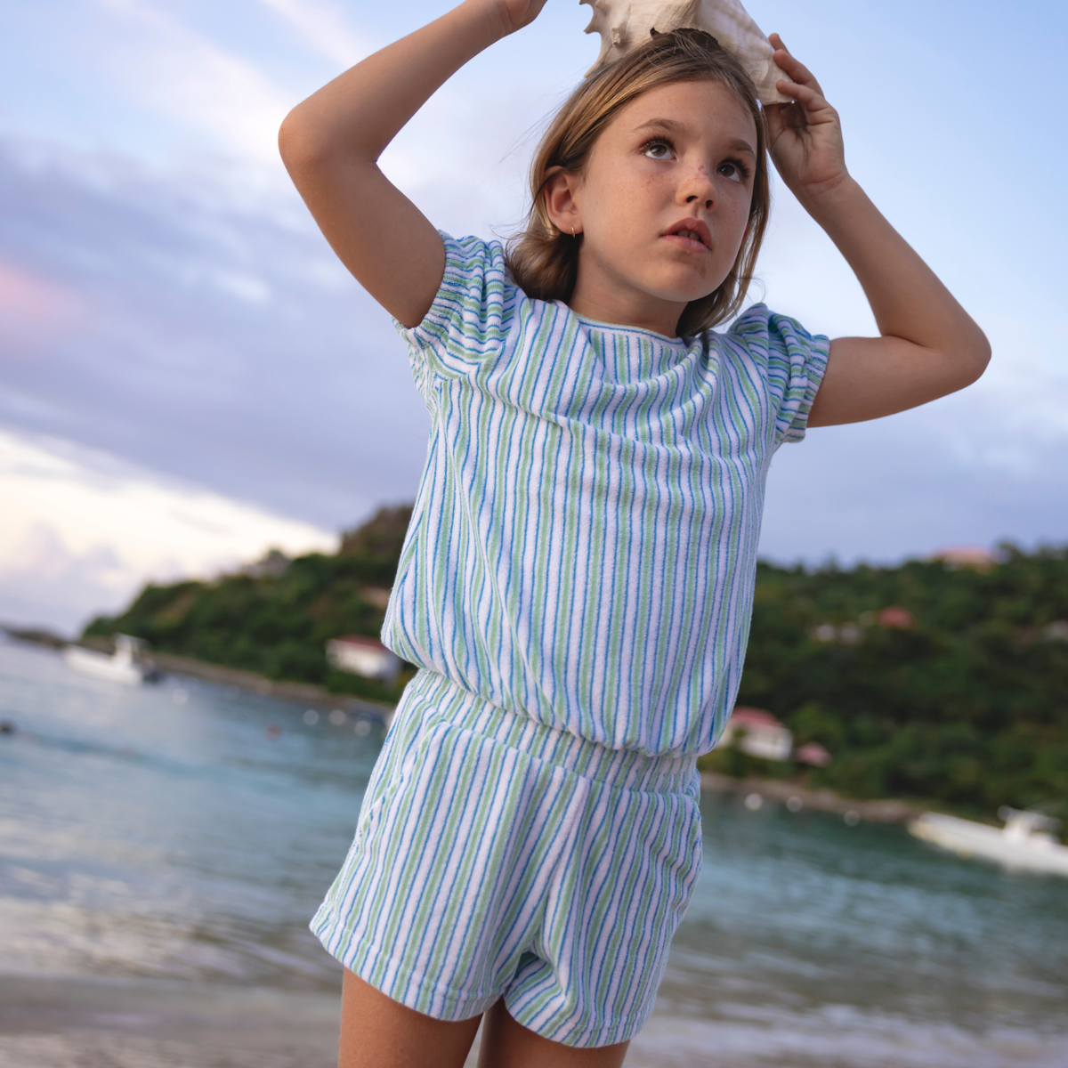 Girls’ Tamarin Stripe French Terry Top and Short Set