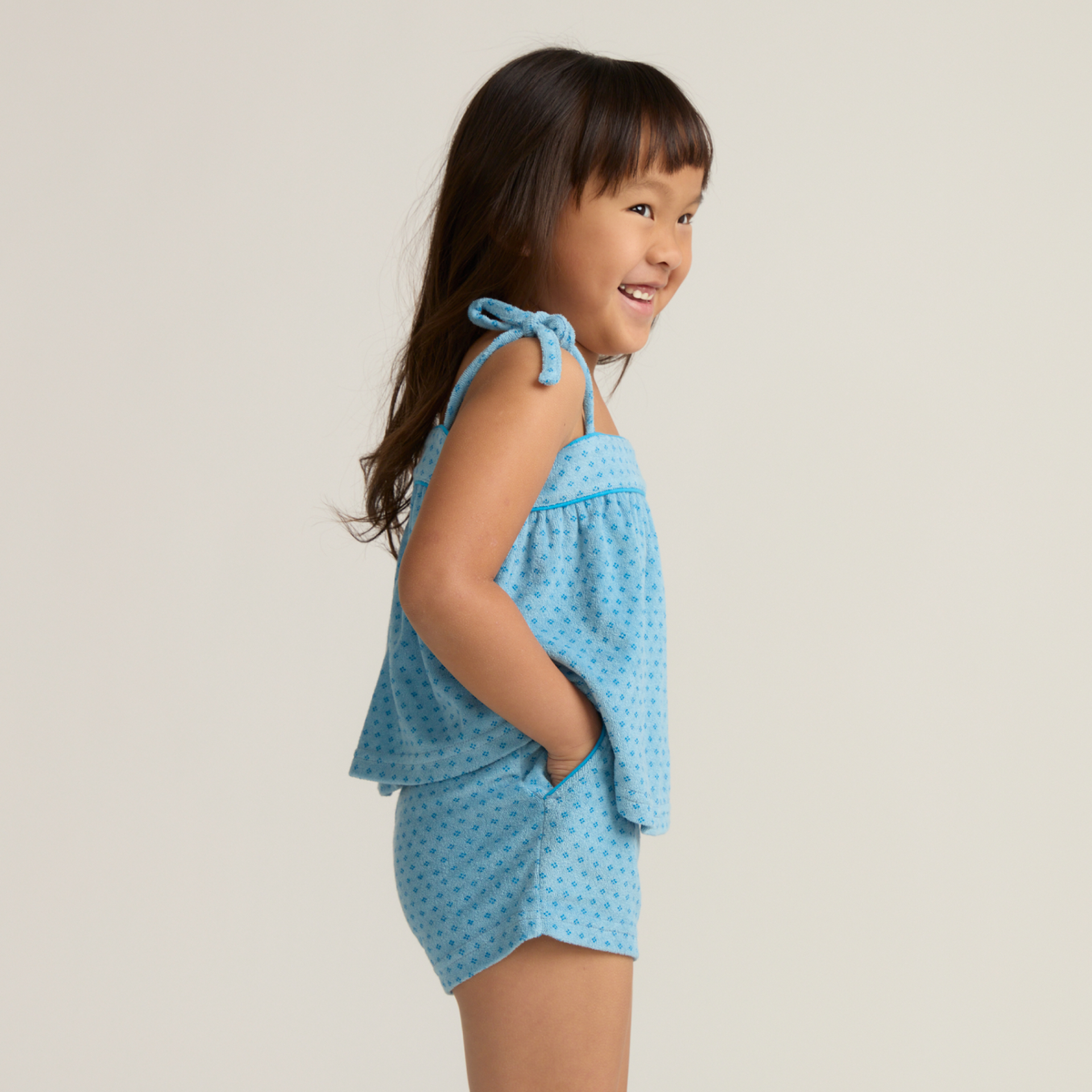 Girls’ Le Marin Dot French Terry Tie Top and Short Set