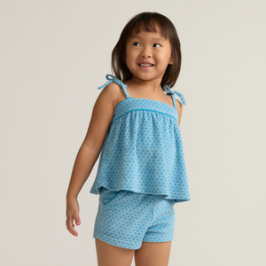 Girls’ Le Marin Dot French Terry Tie Top and Short Set