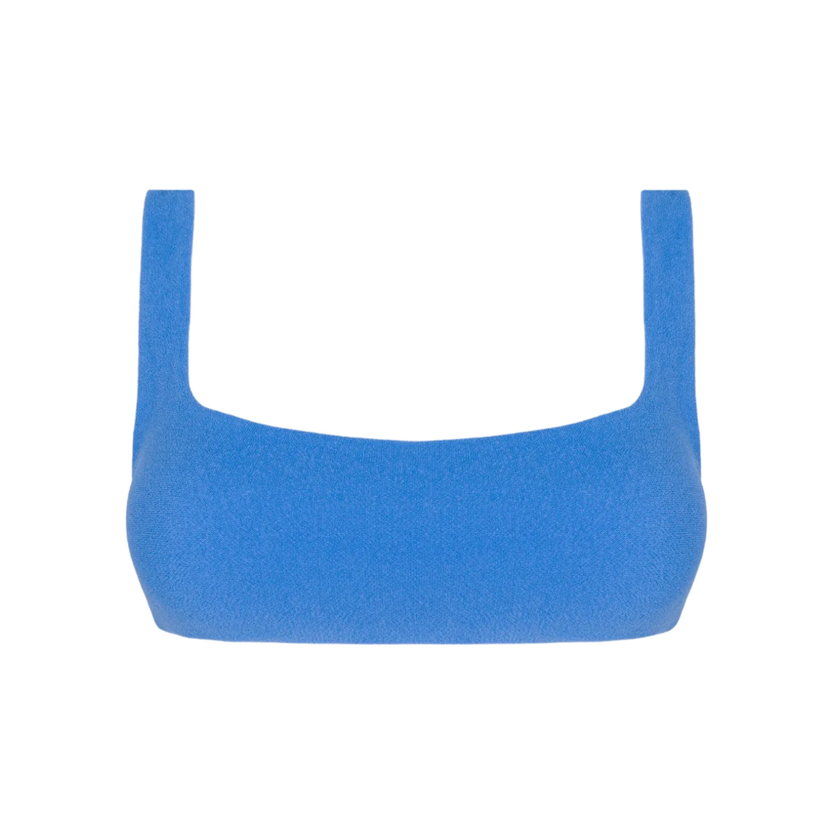 Women’s Deep Sea Blue Terry Square Neck Bikini Top