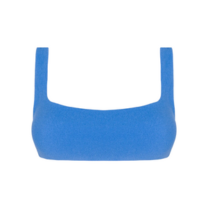 Women’s Deep Sea Blue Terry Square Neck Bikini Top