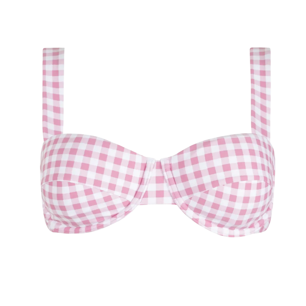 Women’s Blush Gingham Cup Bikini Top