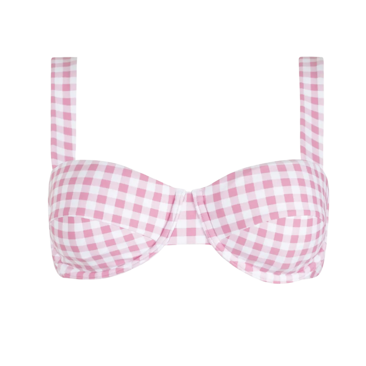 Women’s Blush Gingham Cup Bikini Top