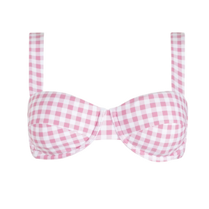 Women’s Blush Gingham Cup Bikini Top