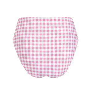 Women’s Blush Gingham High Waist Bikini Bottom