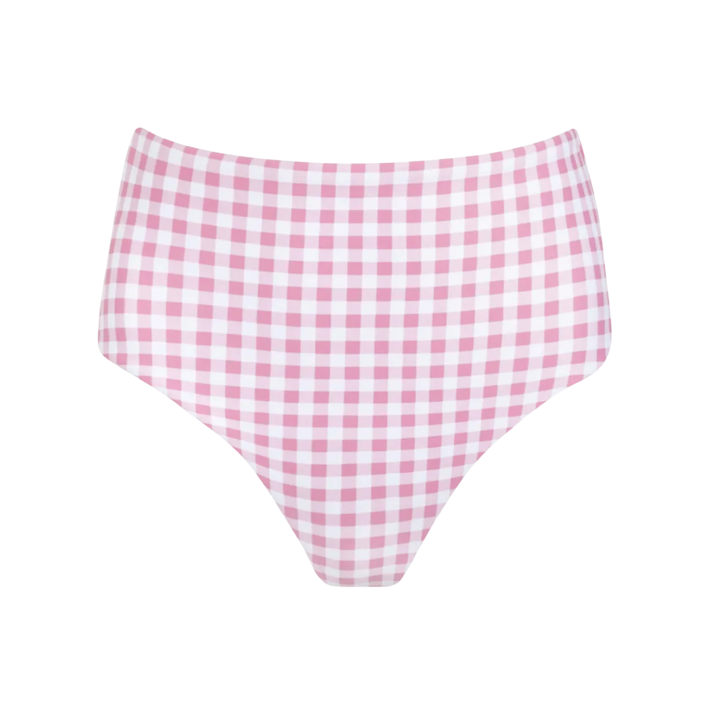 Women’s Blush Gingham High Waist Bikini Bottom