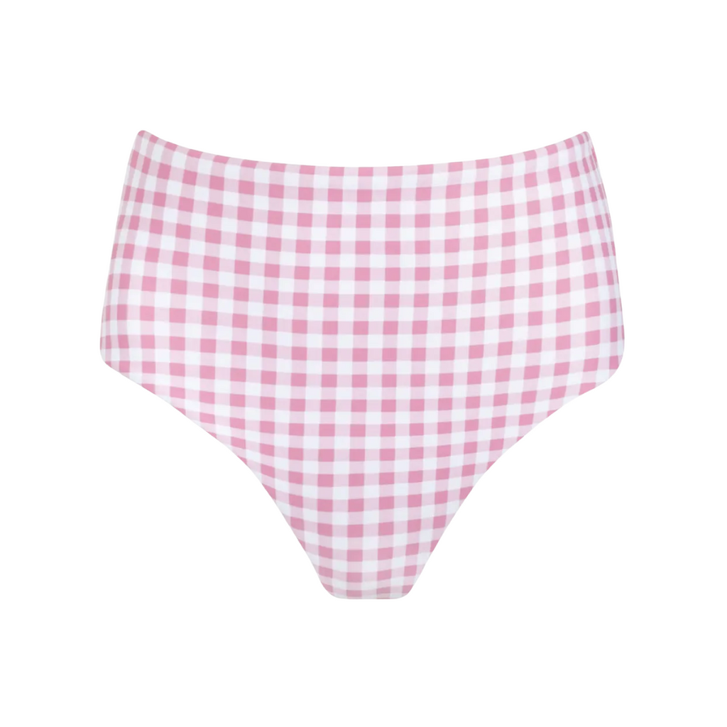 Women’s Blush Gingham High Waist Bikini Bottom