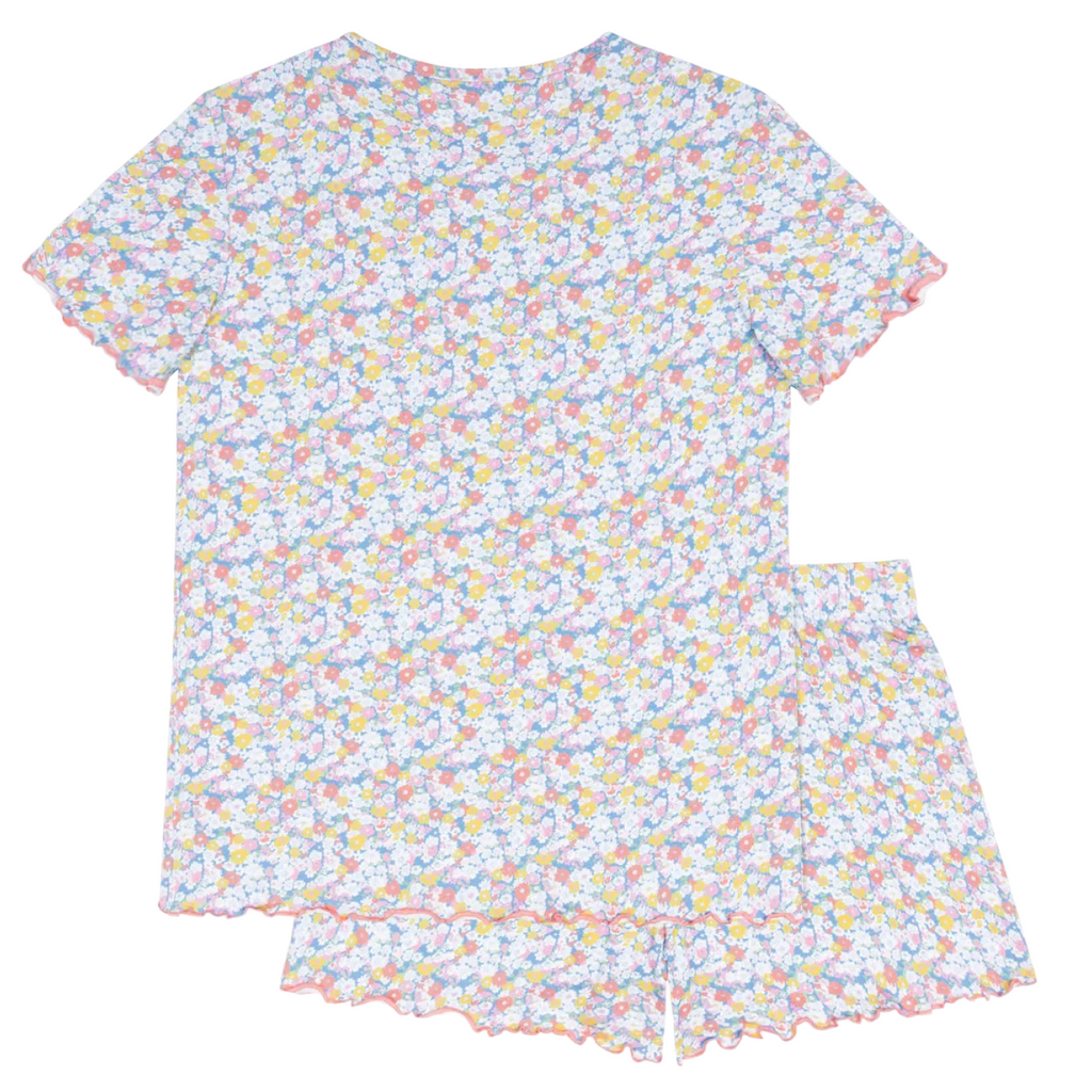 Women’s Jasmine Blossom Shirt and Short Pima Pajamas Set
