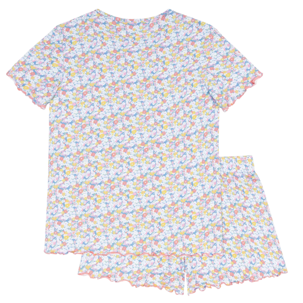 Women’s Jasmine Blossom Shirt and Short Pima Pajamas Set