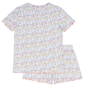 Women’s Jasmine Blossom Shirt and Short Pima Pajamas Set