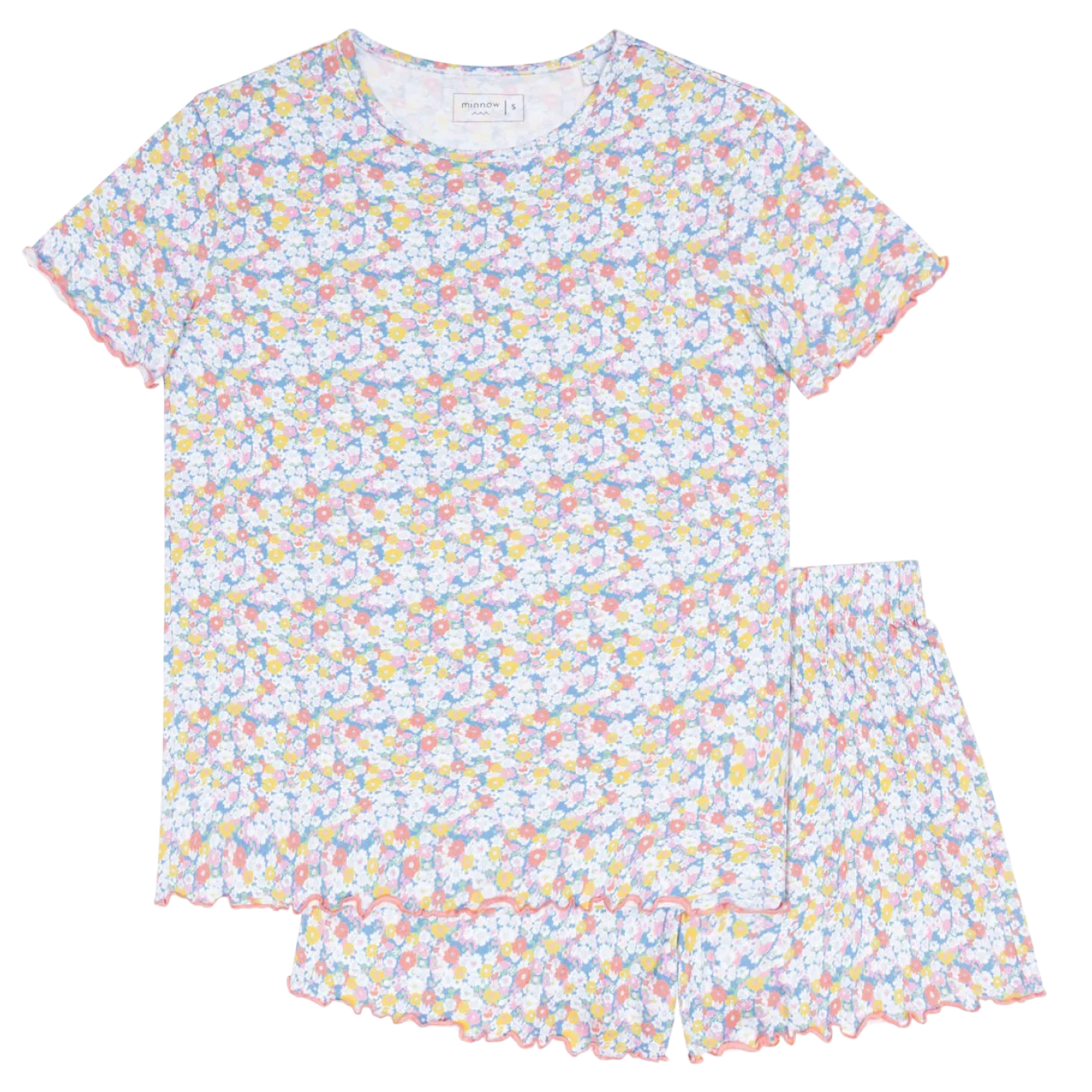 Women’s Jasmine Blossom Shirt and Short Pima Pajamas Set