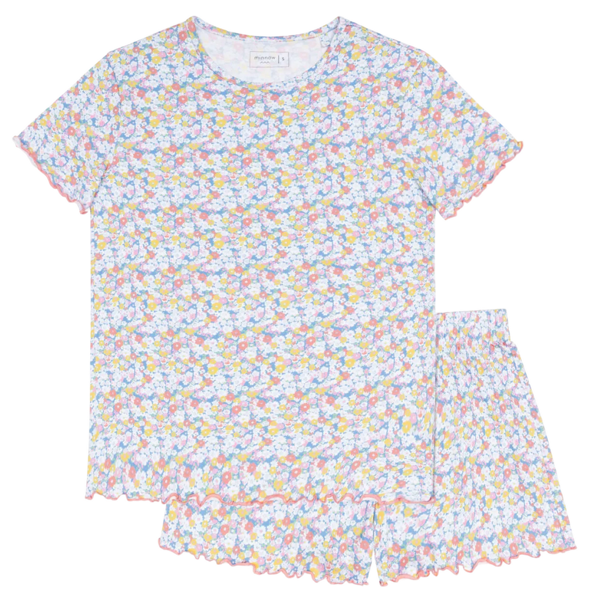 Women’s Jasmine Blossom Shirt and Short Pima Pajamas Set