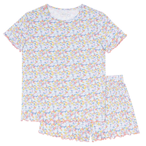 Women’s Jasmine Blossom Shirt and Short Pima Pajamas Set