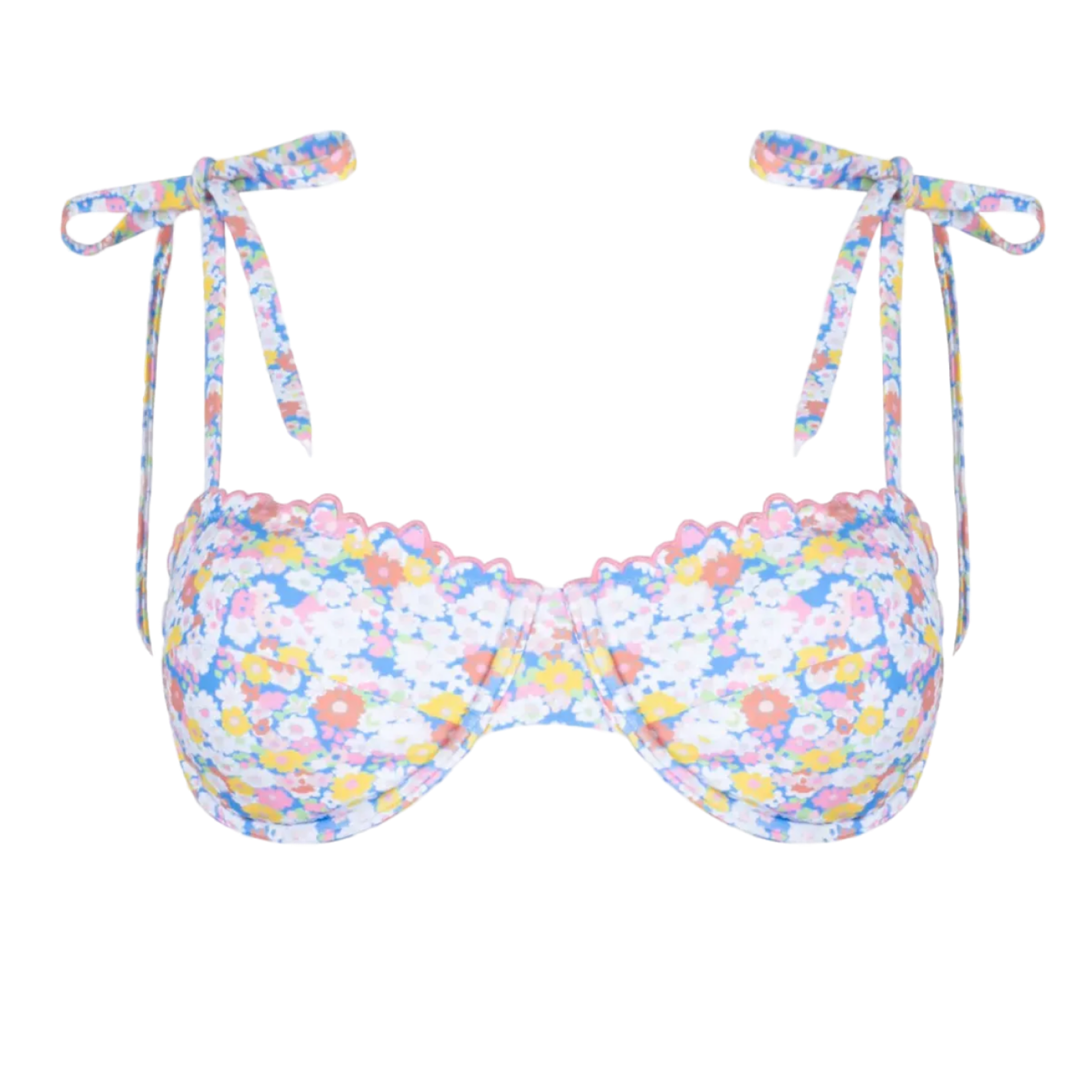 Women’s Jasmine Blossom Cup Bikini Top with Tie Straps