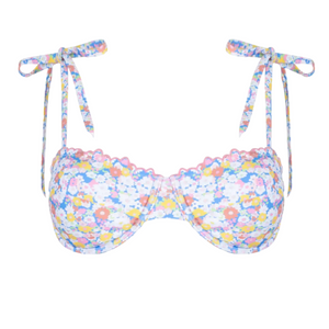 Women’s Jasmine Blossom Cup Bikini Top with Tie Straps