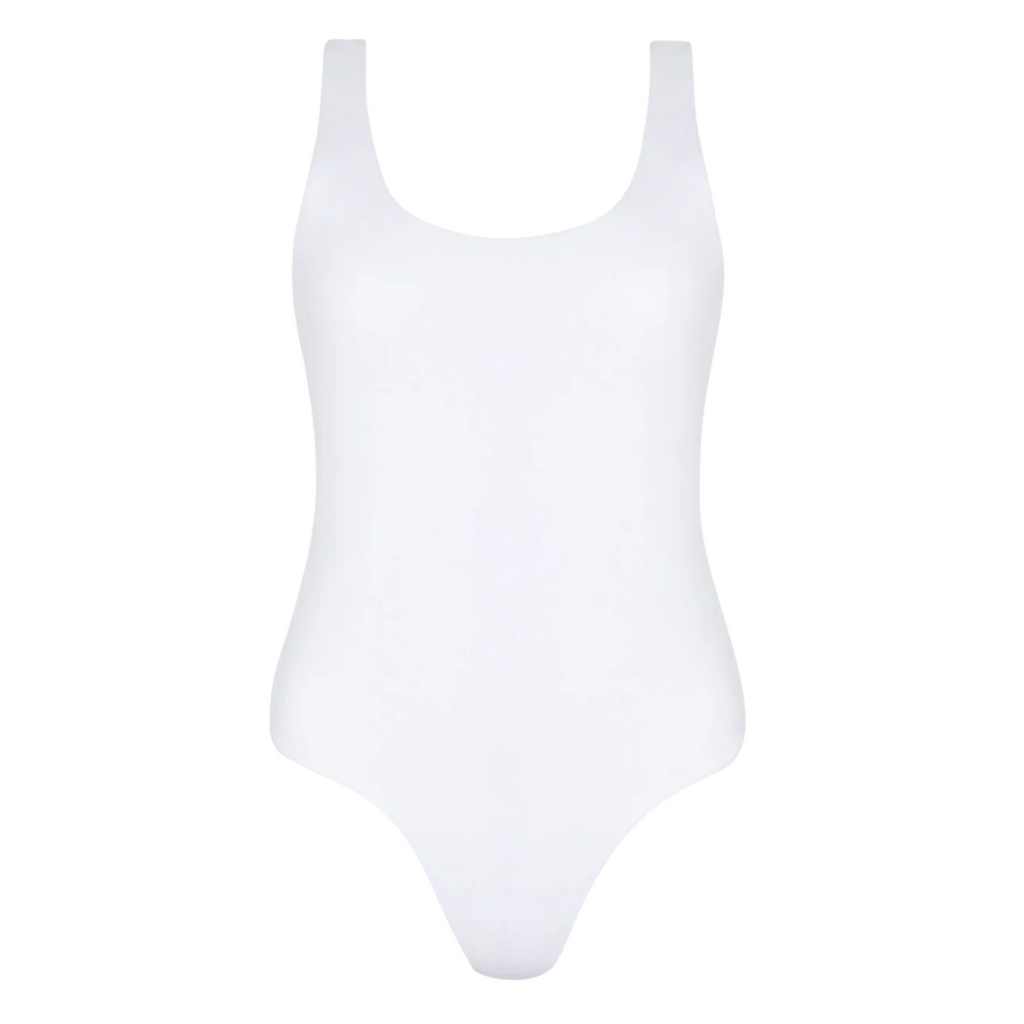 Women’s Shell White Terry Scoop Neck One Piece