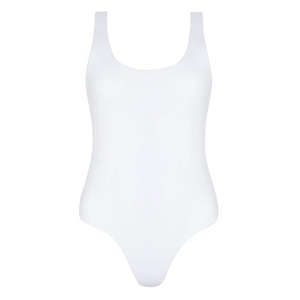 Women’s Shell White Terry Scoop Neck One Piece