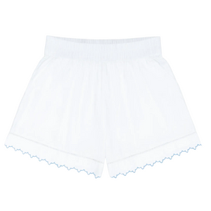 Women’s White Scalloped Short