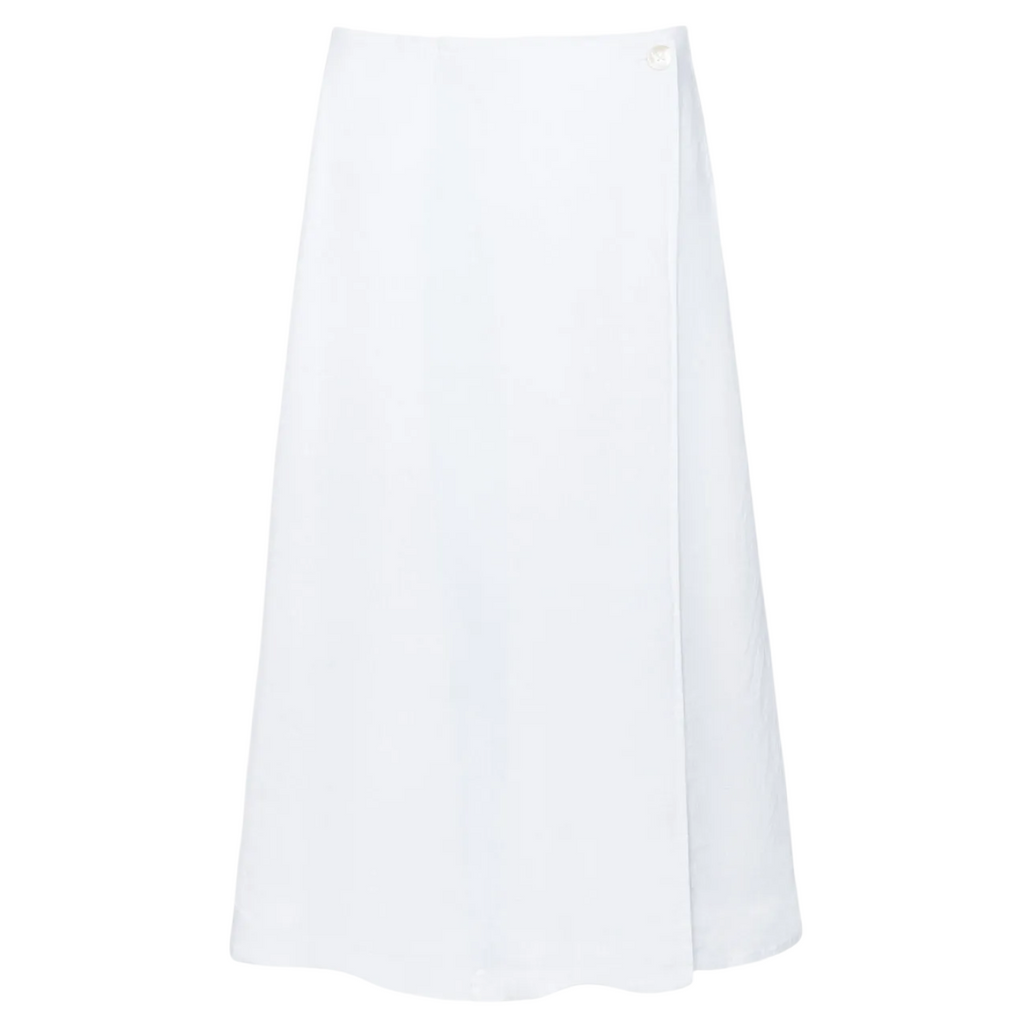 Women’s White Linen Wrap Skirt