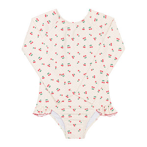 Girl’s Summer Cherries Rashguard One Piece