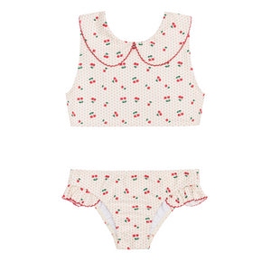 Girl’s Summer Cherries Rounded Collar Bikini