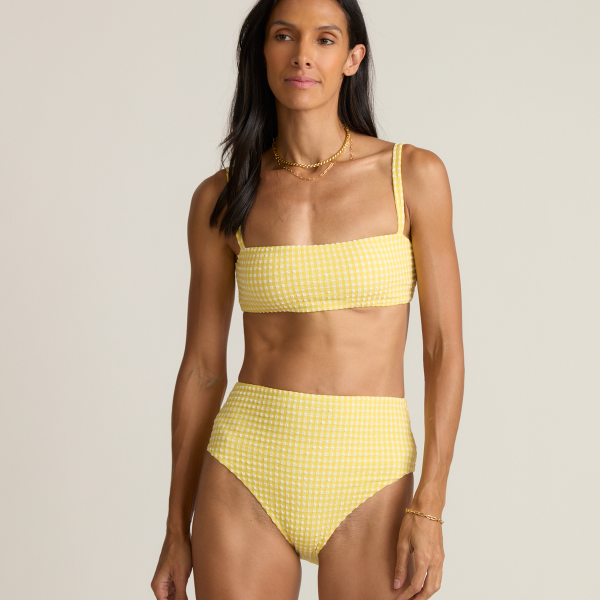 Women’s Soleil Gingham High Waist Bikini Bottom