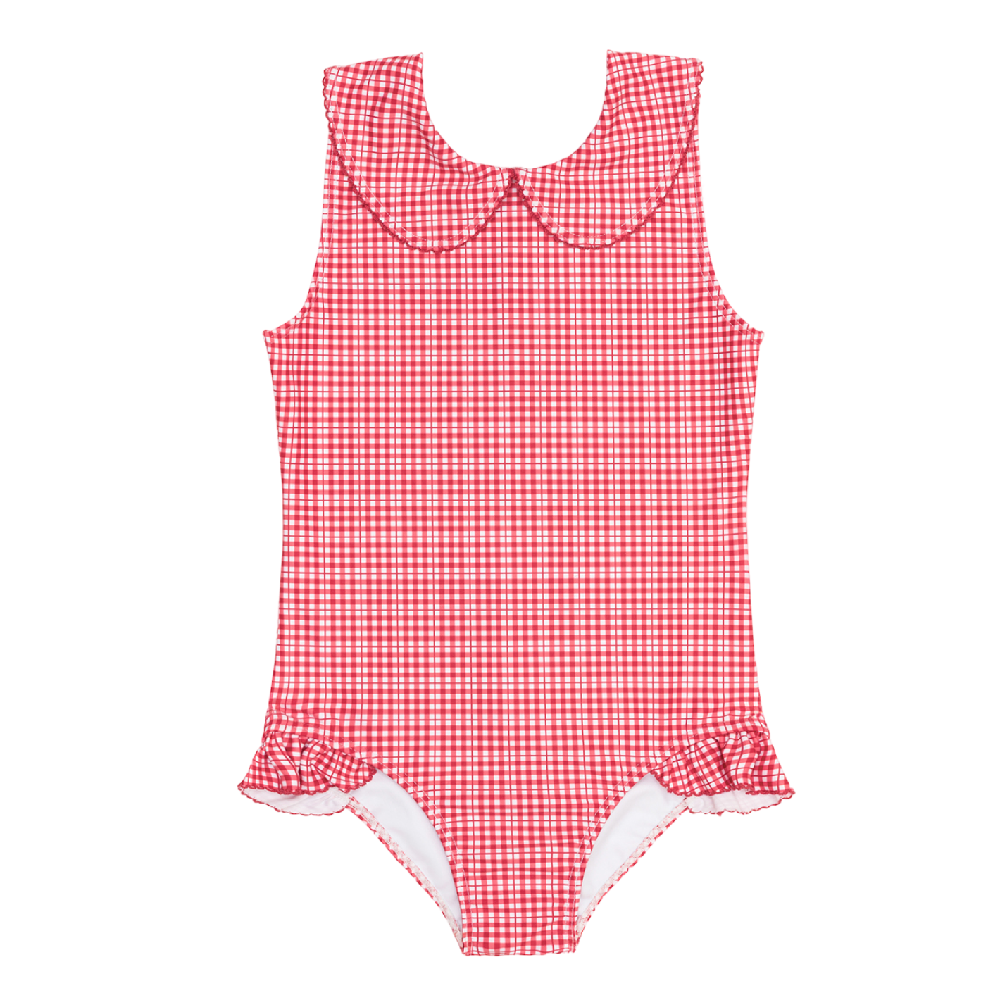 Girl’s Poppy Gingham Rounded Collar One Piece