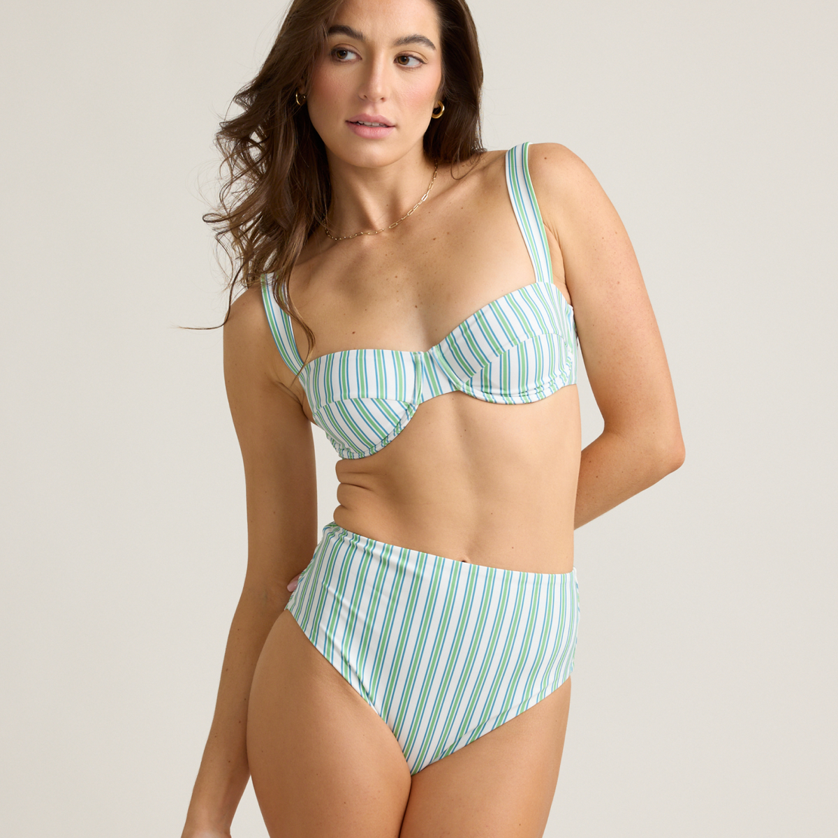 Women’s Tamarin Stripe High Waist Bikini Bottom