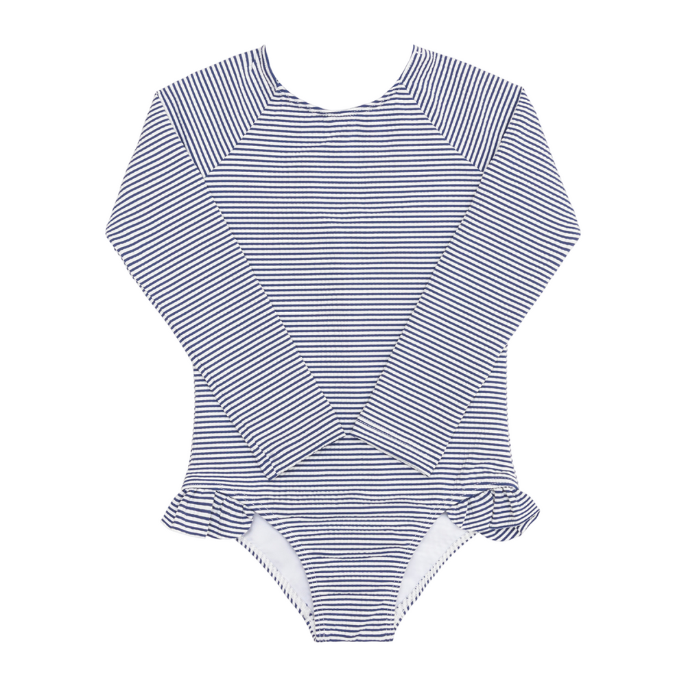Girl’s Harbor Stripe Rashguard One Piece