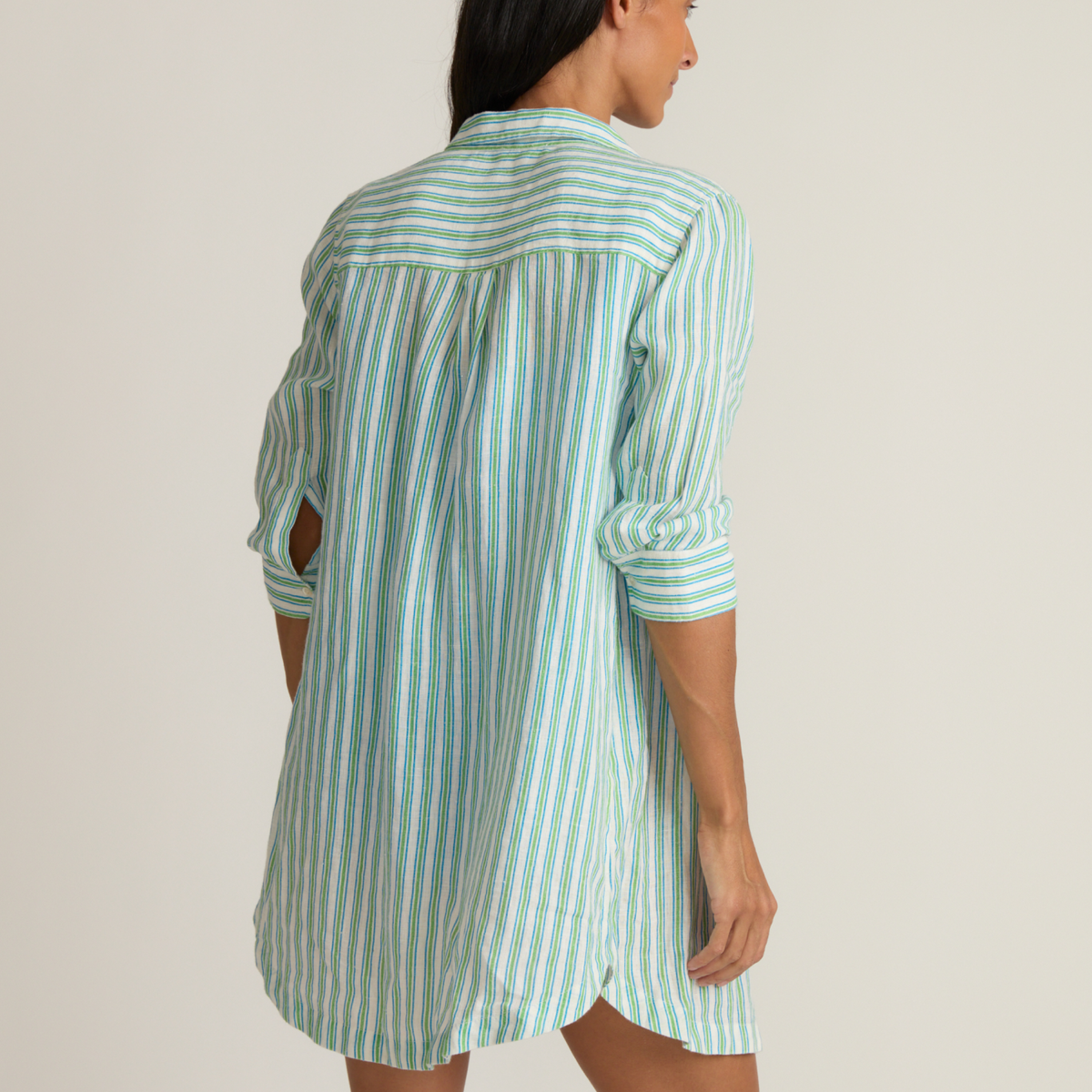 Women’s Tamarin Stripe Long Sleeve Button Down Shirt Dress