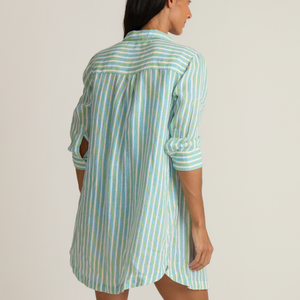 Women’s Tamarin Stripe Long Sleeve Button Down Shirt Dress