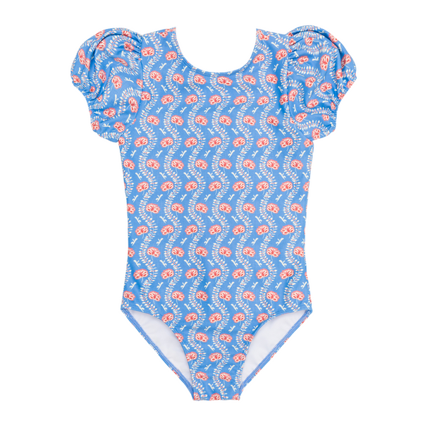 bibiy.　Angie puff onepiece Girl's Blue Primrose Puff Sleeve One Piece | Over The Moon