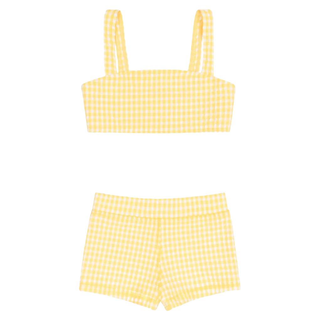 Girls’ Soleil Gingham Bandeau Bikini and Swim Short