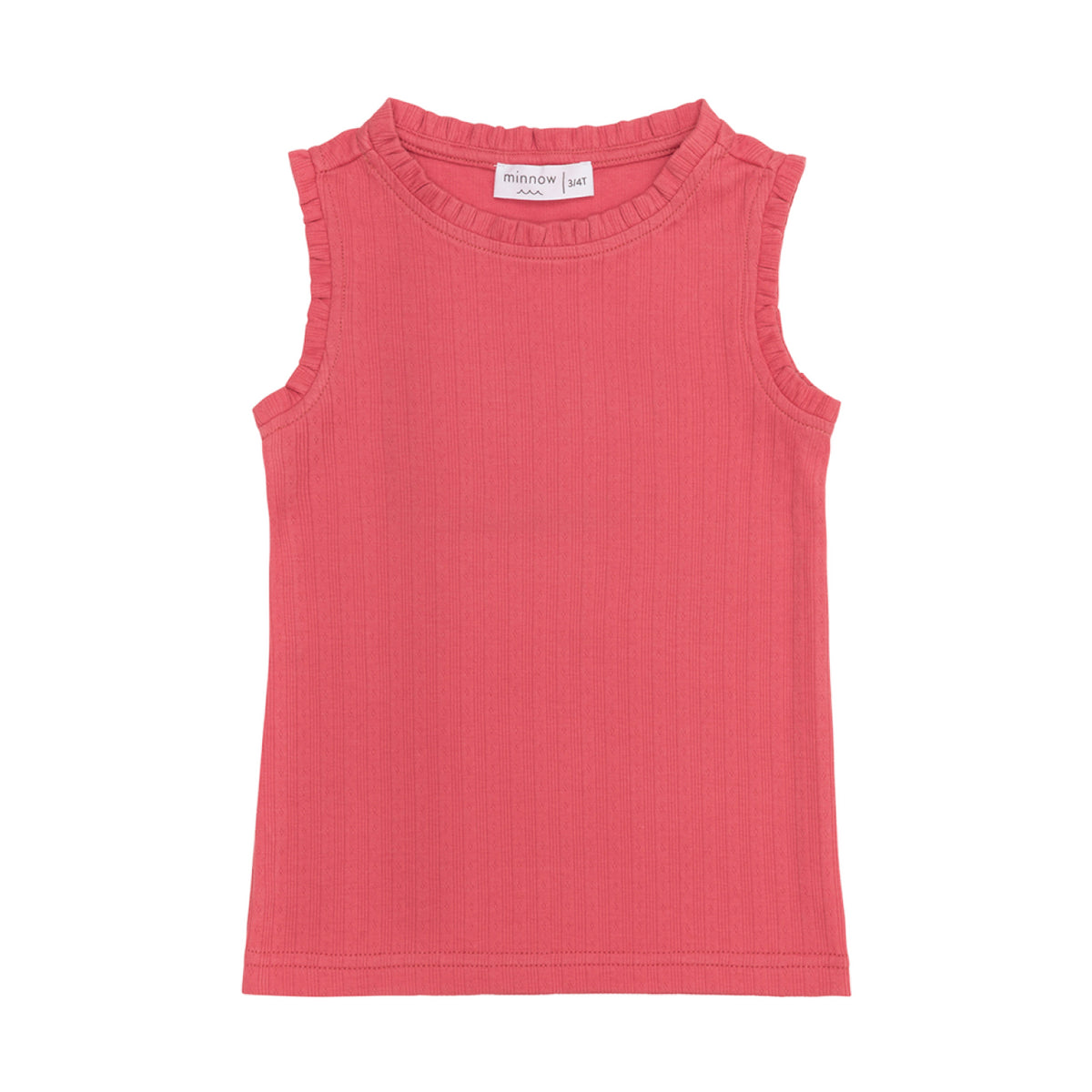 Girl’s Poppy Red Ruffle Pointelle Tank