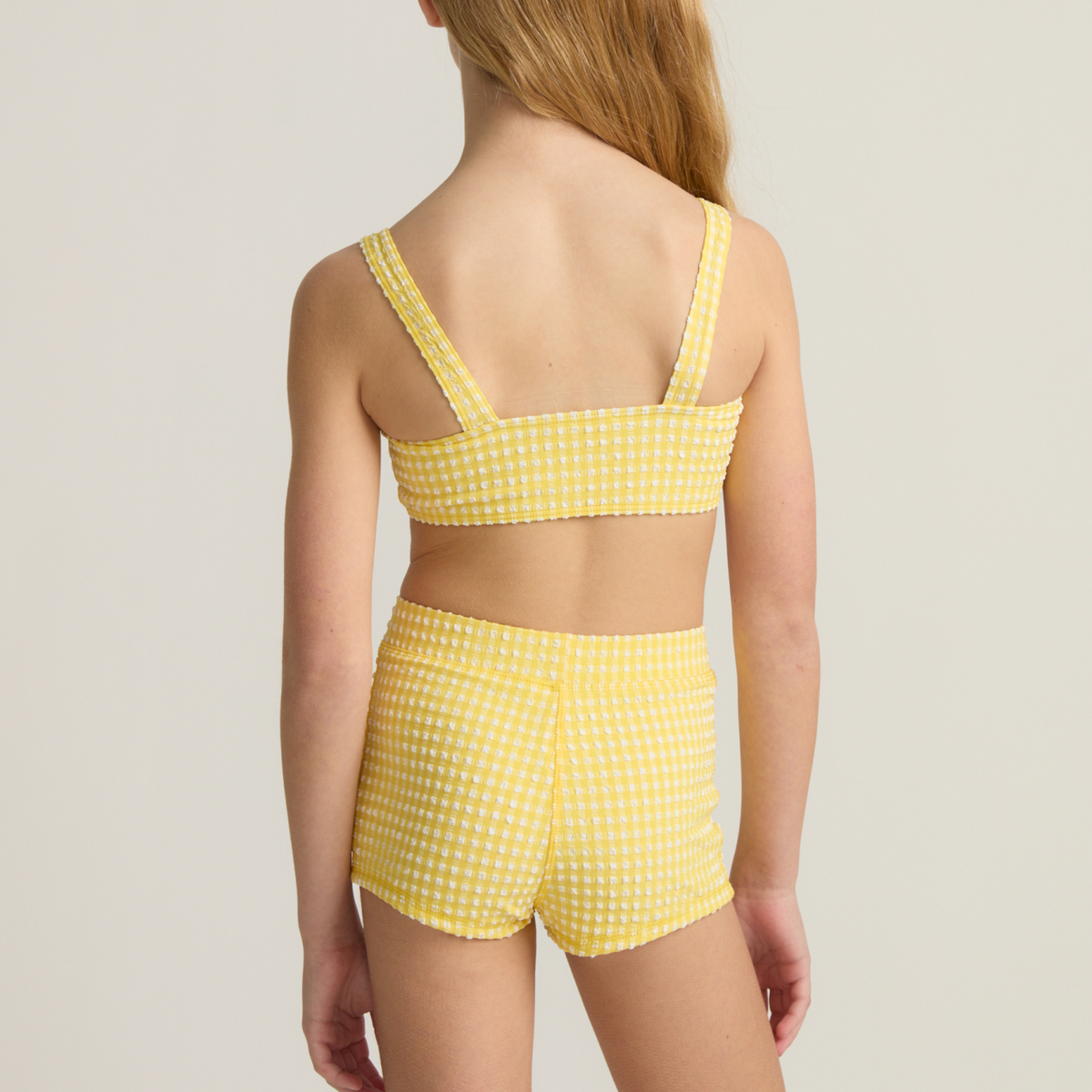 Girls’ Soleil Gingham Bandeau Bikini and Swim Short