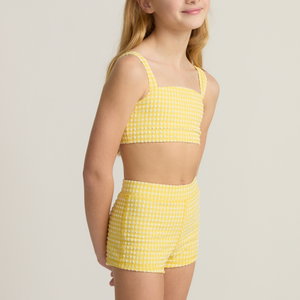 Girls’ Soleil Gingham Bandeau Bikini and Swim Short